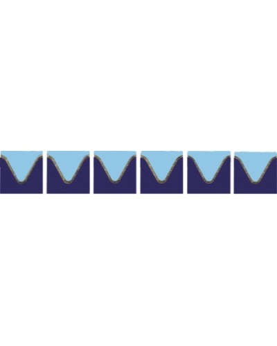 80151 B Бордюры из фарфоровой мозаики (волна) (св.голубой-кобальт) м.п.