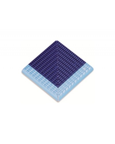 51277 Угловые элементы противоскользящей плитки с буртиком с сетчатой поверхностью глазурованные (кобальт-св.голубые) шт.